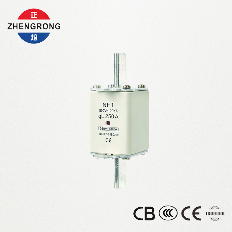 CE आणि IEC प्रमाणित फ्यूज लिंक NH1 500V 250A उच्च ब्रेकिंग क्षमता